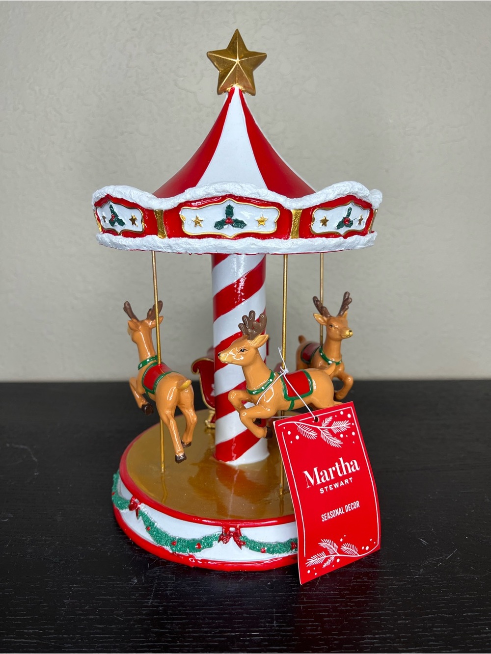 NEW Martha Stewart Christmas Carousel with Santa Claus and Reindeer